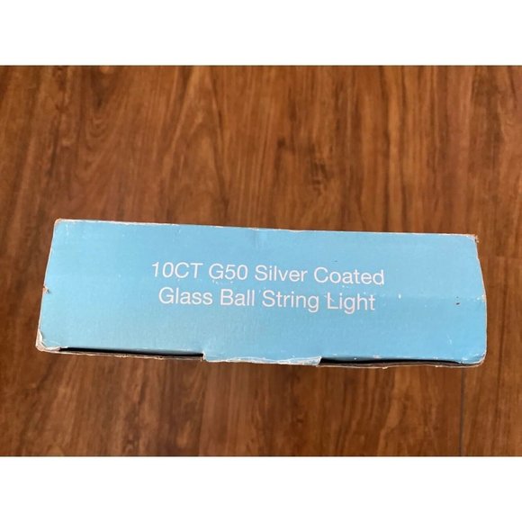 10Ct G Silver Coated Mercury Glass Type Ball String‎ Lights Indoor Outdoor New - Picture 10 of 16